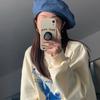 LOOKING4U On the Moment Solid Cotton Beret C4 Blue