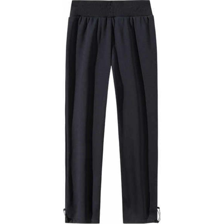 Anta Loose Straight High-Waisted Fleece Casual Pants Women bottoms Basic-Black 162447325N-5