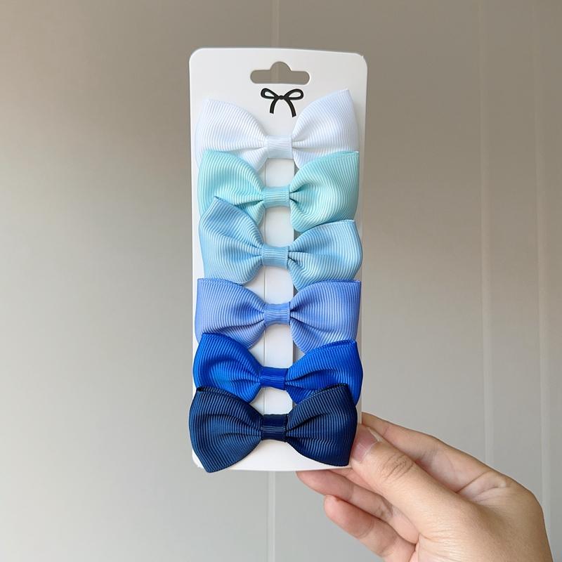 

6 шт. Ленты Банты Заколка для волос Девушка Милая Однотонный Дизайн Заколка Цветовой блок Нежные Зажимы для волос Заколки Каваи Детские Аксессуары