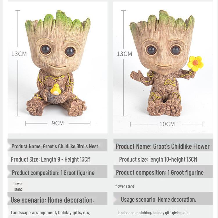 Guardians of the Galaxy Groot Bonsai Brazil Wood Flower Pot - Anime Indoor Green Plant Ornament