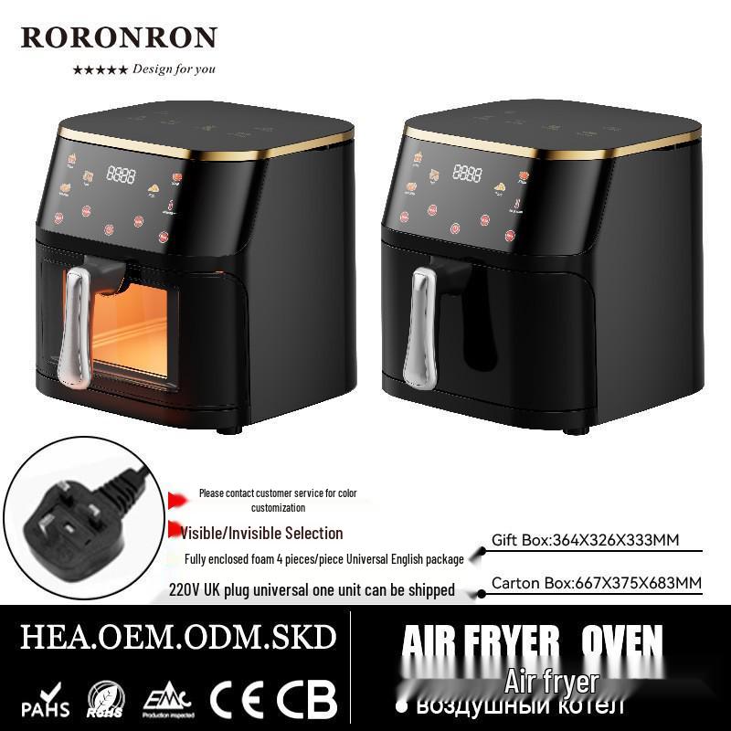 Stainless Steel Touchscreen Air Fryer for Home Use - Large Capacity Electric Fryer for Chicken & Fries