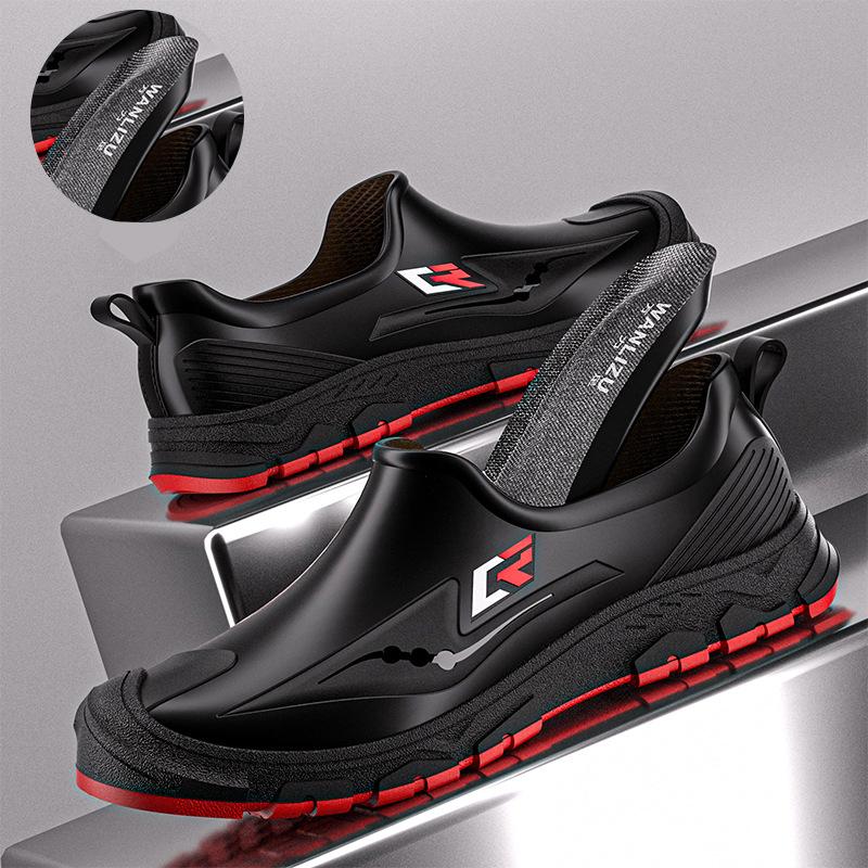 

Новая мужская уличная обувь для рыбалки Панк ботильоны Резиновые сапоги Водонепроницаемая Модная Черная Прочная Защита от воды Обувь Кухонная обувь 44 красный