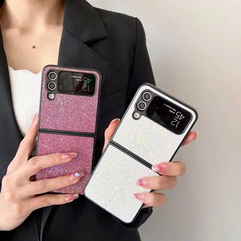Husă cu sclipici gradient pentru Samsung Galaxy Z Flip5 Flip4 Flip3 Husă de lux rezistentă la șocuri pentru Galaxy Z Flip 5 Shell Coque