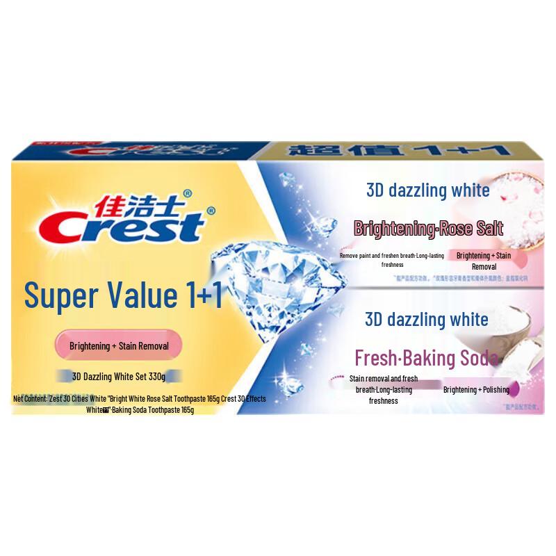 

Зубная паста Crest Fresh & Lasting 3D White с розовой солью и пищевой содой