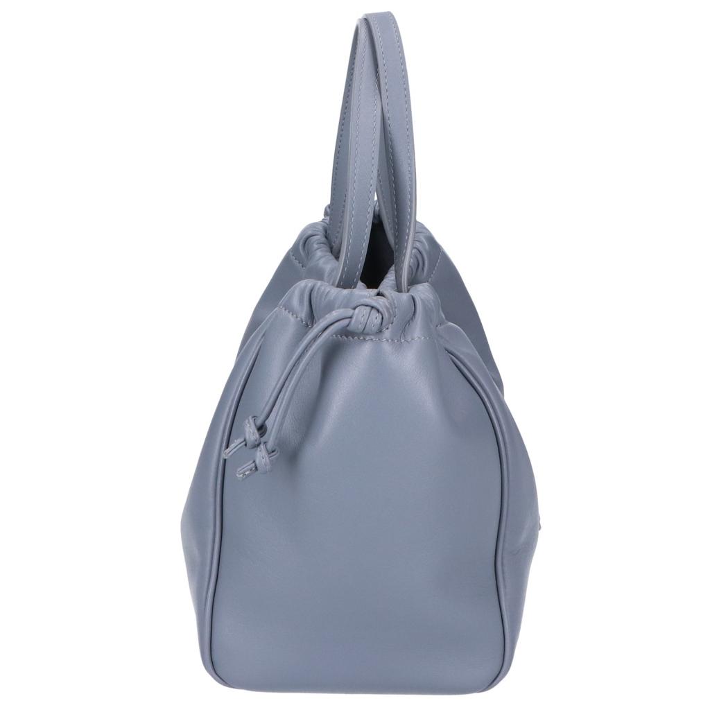 CELINE Excellent condition small Cabas drawstring Cuir Triomphe smooth calfskin 2-way shoulder bag Handbag Blue grayUsed