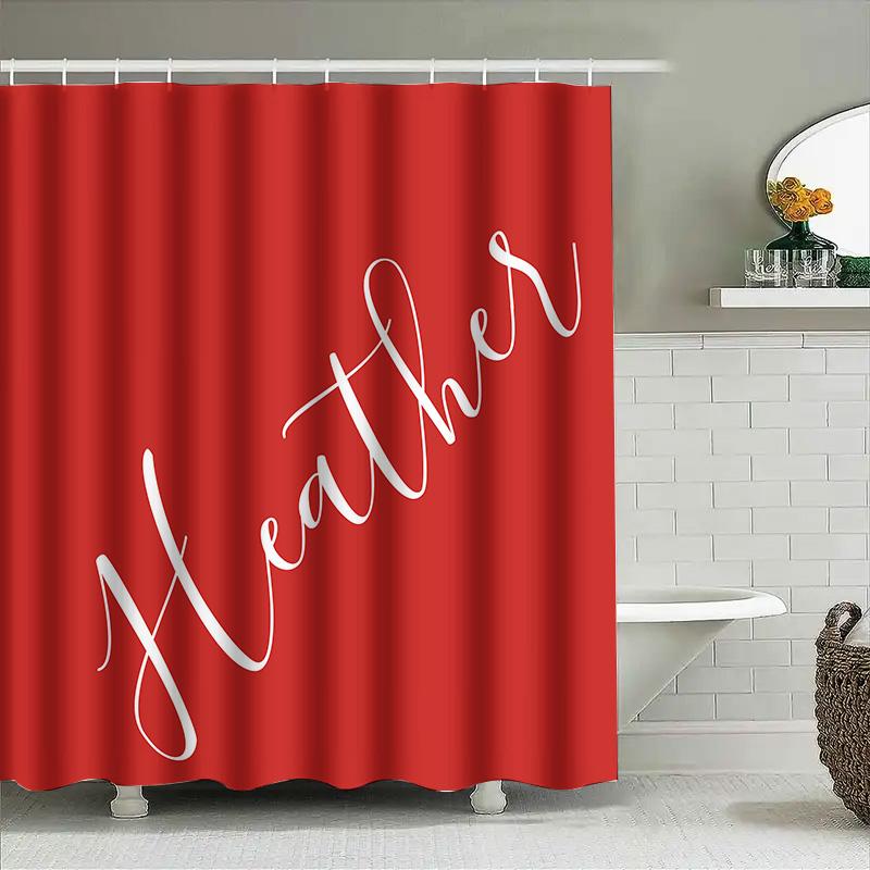 Unique Watercolor Bathroom Shower Curtain with Floral Pattern Decorations Pink Yellow Red White Black Design Fabric Waterproof f