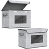 large foldable stackable storage box with lid, closet storage bag and basket suitable for home, office, bedroom