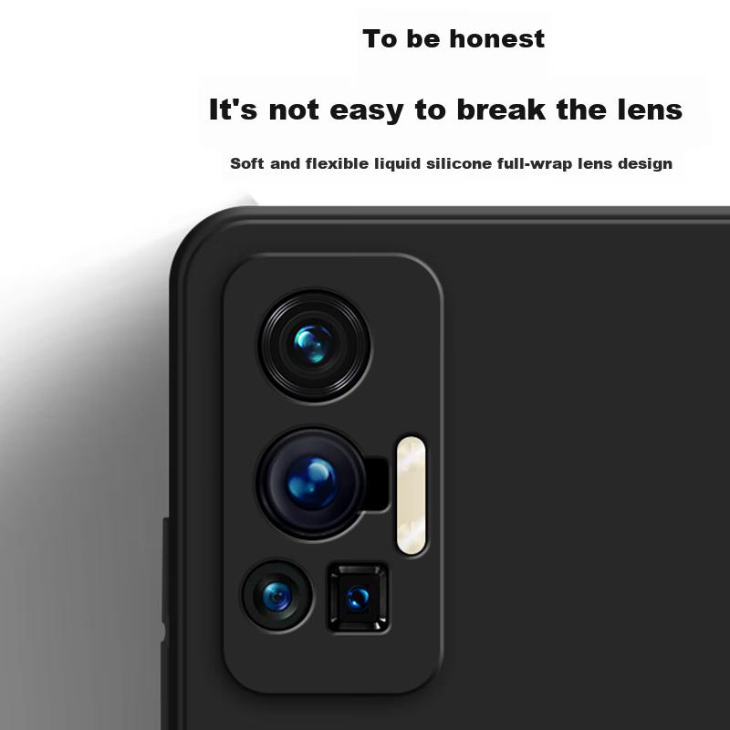 Phone Case for Vivo X70 Pro, Vivo X70 Pro Protective Cover, Full Lens Protection Upgraded Frosted Anti-Drop Slim Silicone Soft Case - Midnight Black