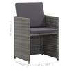 17 piece Garden Dining Set with Cushions Poly Rattan Grey