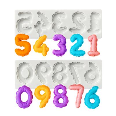 Zahlen Silikonform Sugarcraft Cupcake Backform Harzwerkzeuge Fondant Kuchen Dekorationswerkzeuge