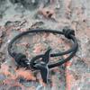 Marine Style Men Bracelet Black Shark Dolphin Braslet Sliding Adjustable Nautical Wrap Rope Braclet Beach Sports Cycling Jewelry