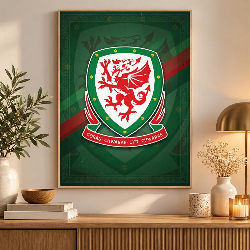 Wales Rugby Diamond Painting Kit 5D Full Drill DIY Diamond Mosaic Wall Art Home Decor