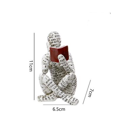 Creative Mini Reading Woman Figurine Thinker Style Nordic Modern Abstract Sculptures Resin Simple Art Sculpture Bookshelf Decor