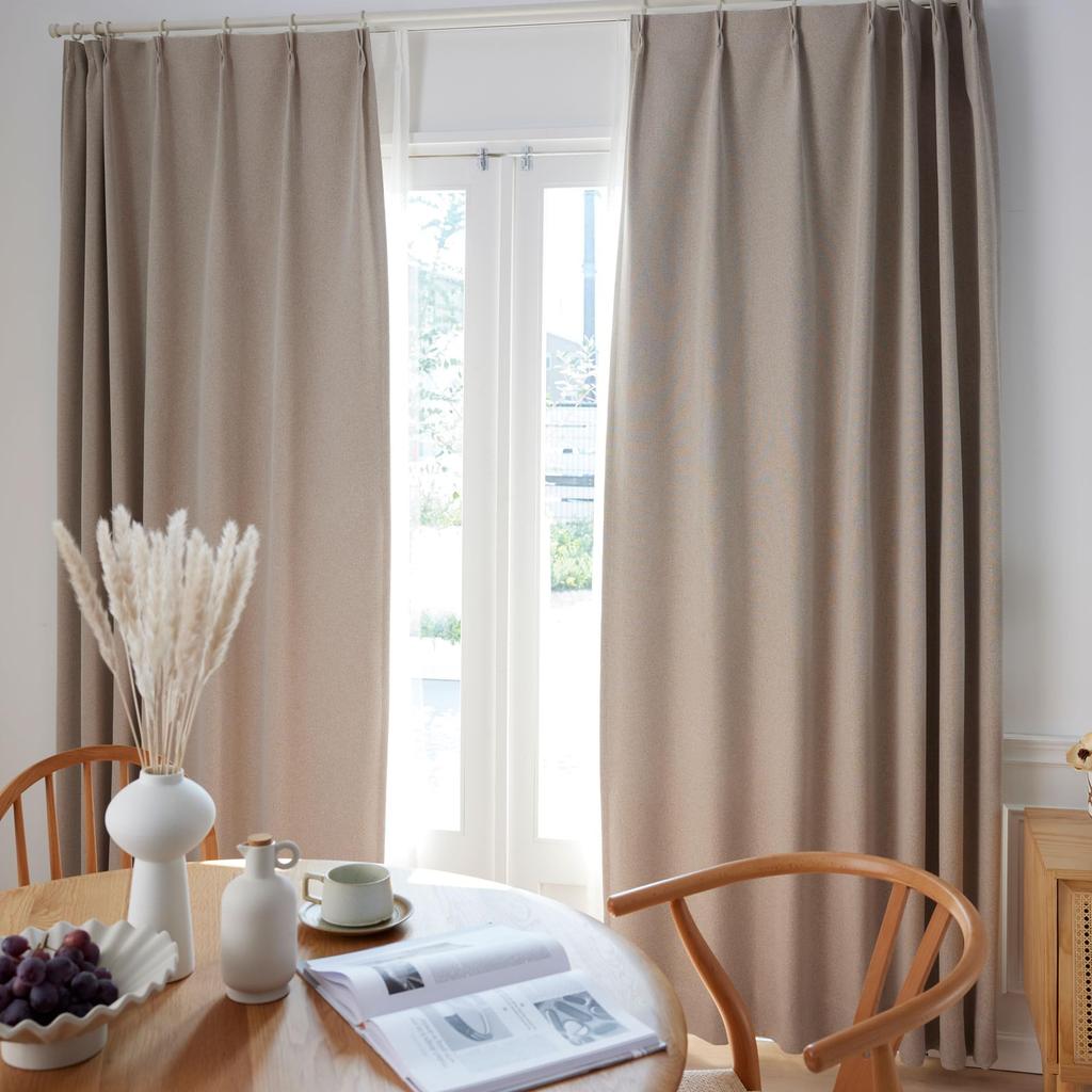 Suminoe Curtain, Beige, 100 x 178 cm, BLACKOUT+ Caruce, Light-blocking, Soundproof, V1377, 1 panel.