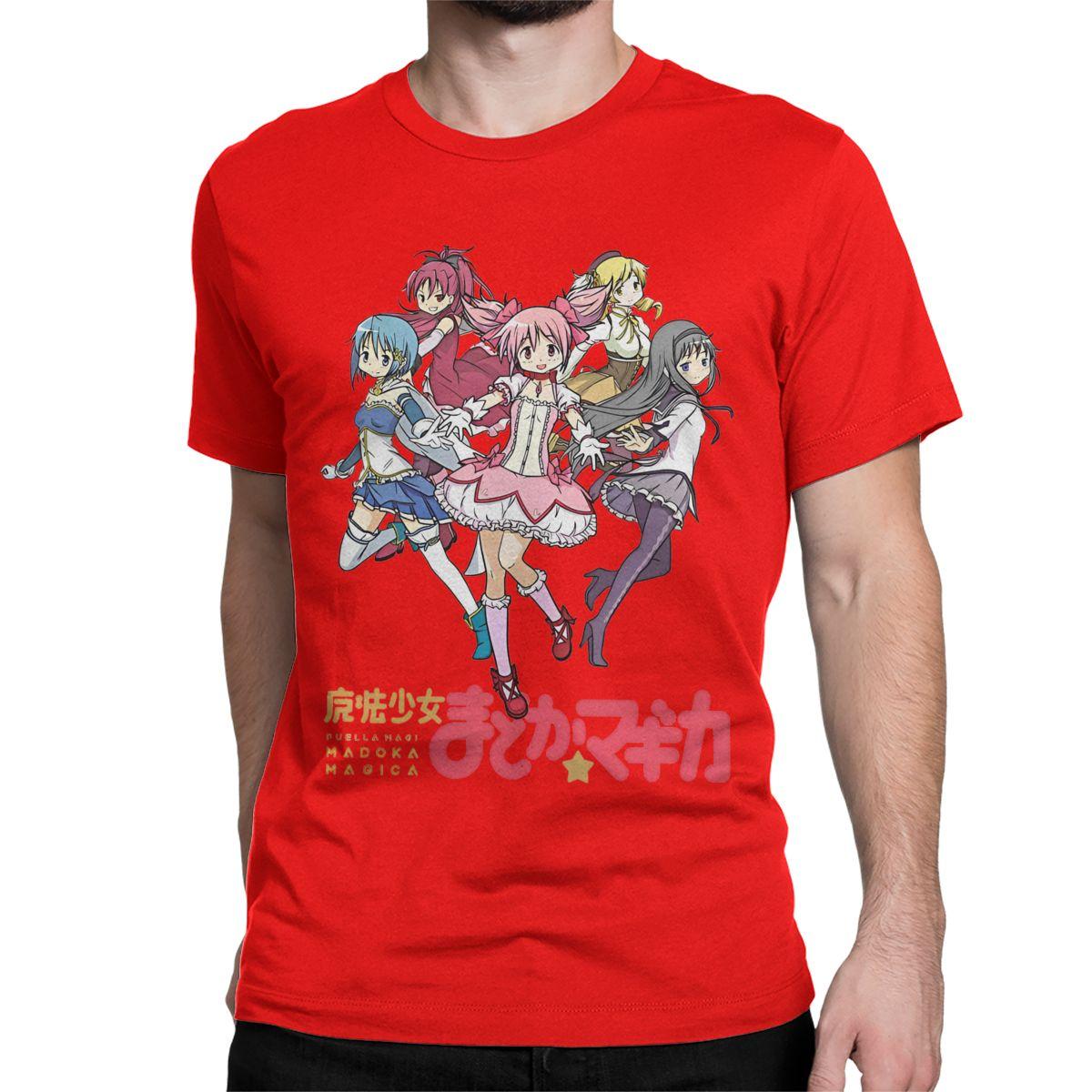 

Men Women s Cute Girls Puella Magi Madoka Magica T Shirts Kyubey Anime Cotton Tops Novelty Short Neck Tee Shirt Summer T-Shirt S