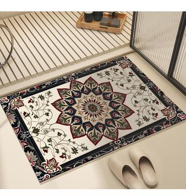 Boheemse vintage bloemen Zacht keukentapijt Anti-vermoeidheid Keukentapijt Waterdicht Antisliptapijten Set Lopertapijt Nachtkastje Absorberend tapijt voor keuken