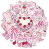 35pcs-50pcs Cute Pink Stickers Romantic Cute DIY Stickers Teacher Reward Stickers For Guitar Laptop Helmet Skateboard Guitar