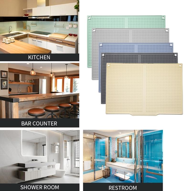 Folding Silicone Dish Drying Mats Offers Space Saving Storage and Easy Cleaning Silicone Texture for Home Cooking Lover