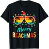 Merry Beachmas Tropical Christmas Santa Hawaii T-Shirt for Men Women Kids
