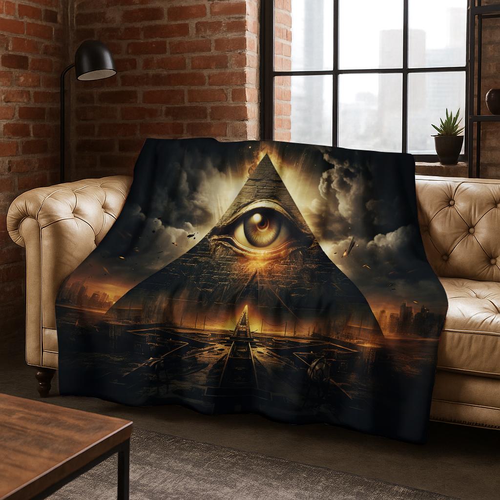 

Massoneria L occhio del demone Coperta di flanella Coperta morbida e calda per camera da letto Soggiorno Letto Viaggio Campeggio 75x90cm