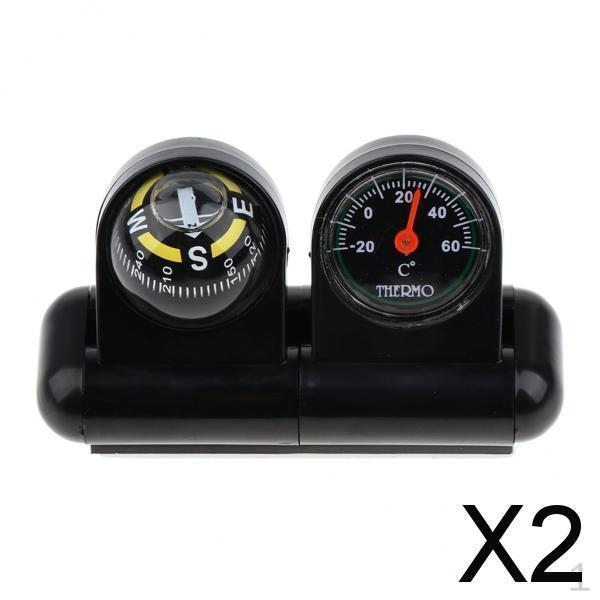 

Versatile 2-in-1 Car Compass And Temperature Gauge for Vehicles , Black, 2
