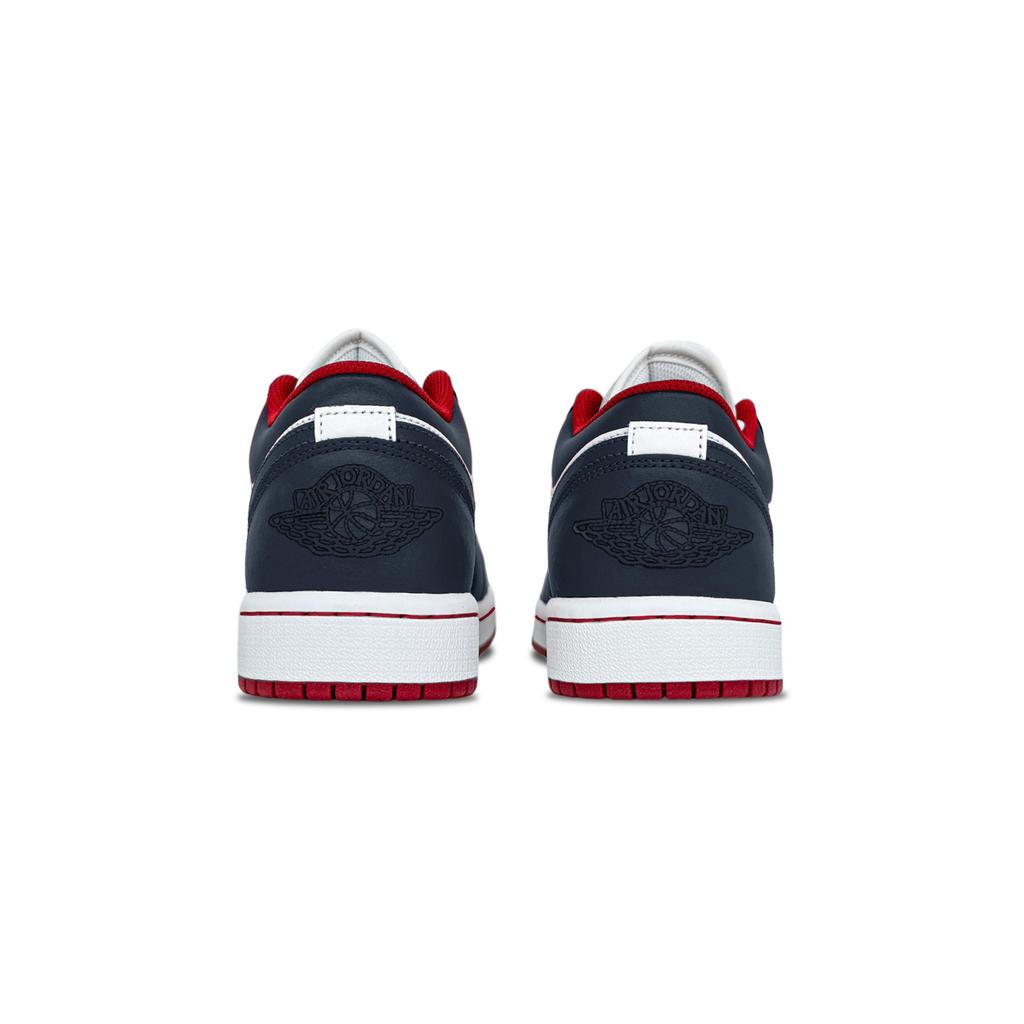 Jordan Air Jordan 1 Midnight Blue Leather Support Low top Vintage Basketball Shoes Unisex 553558-166(Team992-)