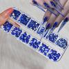 12Grids 3D Sapphire Blue Nail Art Rhinestones Multi-Shapes Flatback Glass Diamond Nail Charms DIY Crafts Clothes Nails Accessory
