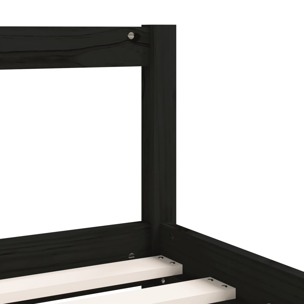 Kids Bed Black 90x200 cm Solid Pine Wood