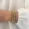 18K Gold Stainless Steel Layered Bead Bracelet Set
