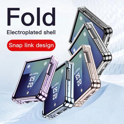 Airbag Wrapped Drop-resistant Snap Link Transparent Phone Case for Samsung Galaxy Z Flip 7 Flip7 Camera Protect Cover