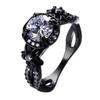 European and American black gold opal diamond-studded purple round diamond ring for men and women