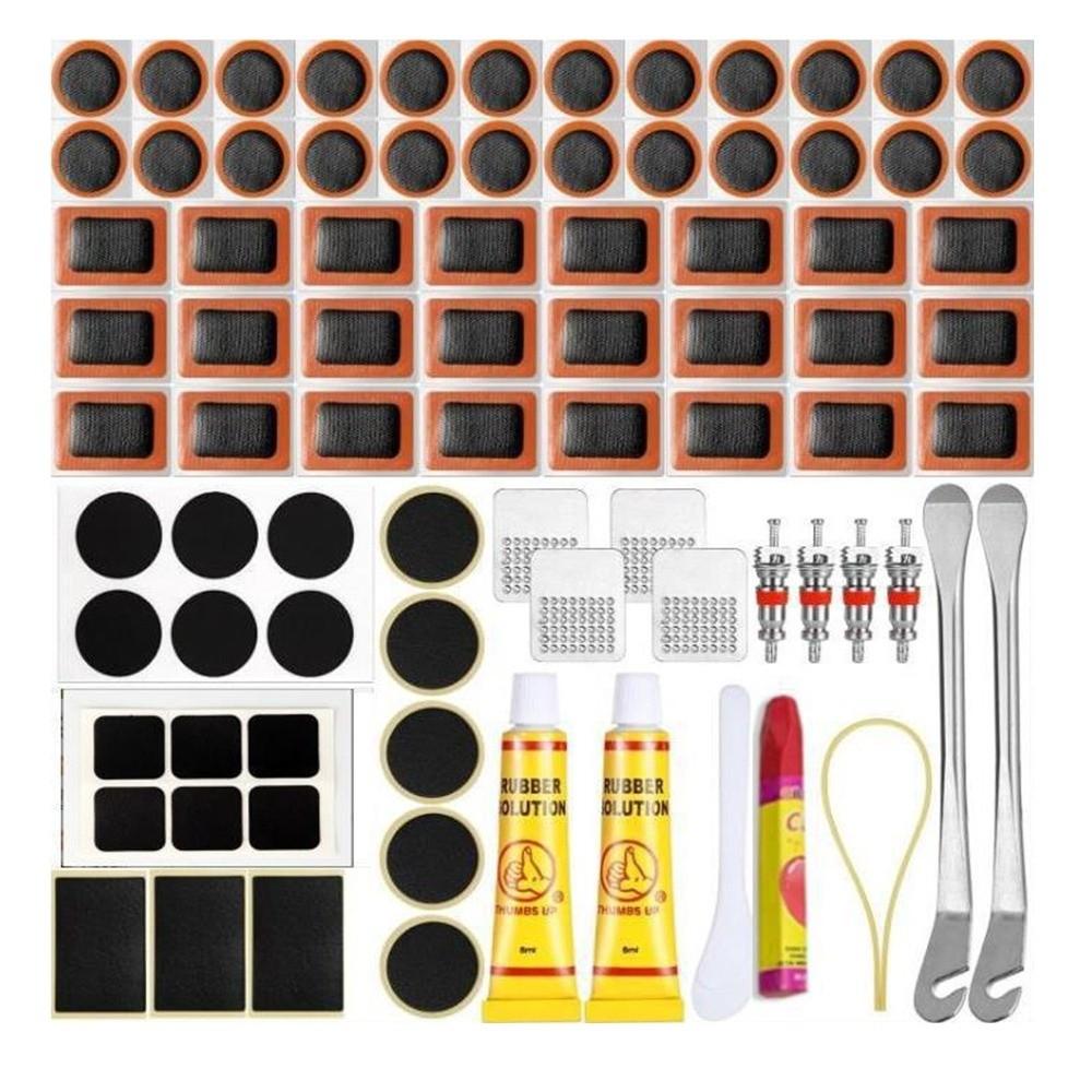 DIY Bike Tire Repair Kit Vulcanizing Patches Tire Patch Repair Tool Road Mountain Bicycle