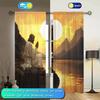 2-Panels The Rising Sun of Jesus in The East Semi Blackout Curtain   Half Blackout Suitable for Artistic Home Decorative Curtains