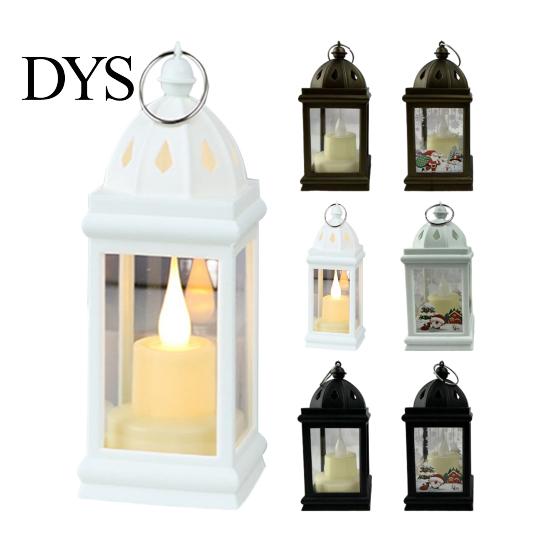 Christmas Tree Decorative Wind Lamp with Handle Watertight Illumination Santa Garden House Print Xmas Style Candelabra Light Home Decor Party