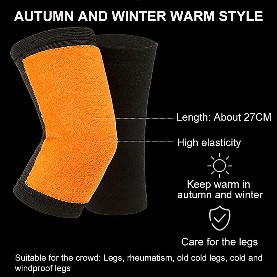 1Pair Anti Cold Knee Pads Gold Velvet Arthritis Prevention Keep Warm Knee Support Breathable Thicken Kneepad