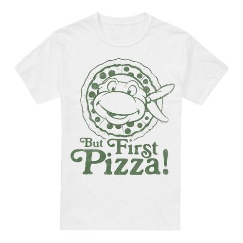 Teenage Mutant Ninja Turtles Mens But First Pizza T-Shirt