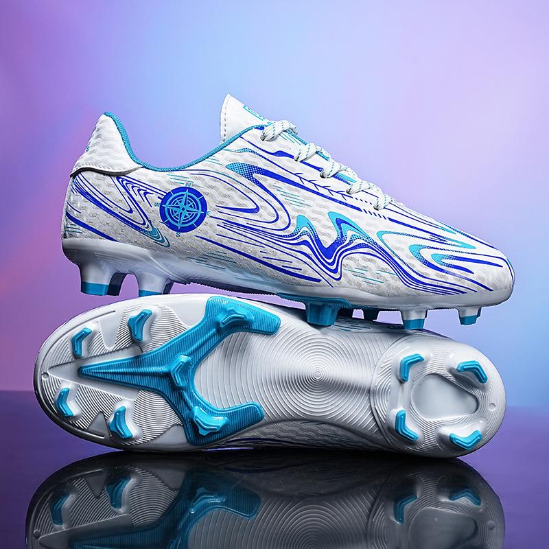 New football shoes children's five-a-side big children's small and medium-sized long-nail football shoes low-top broken nails leather foot sports shoe