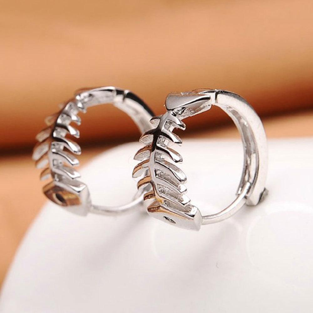 New Fish Bone Ear Ring Temperament Female Popular Personality Cute Earrings Jewelry