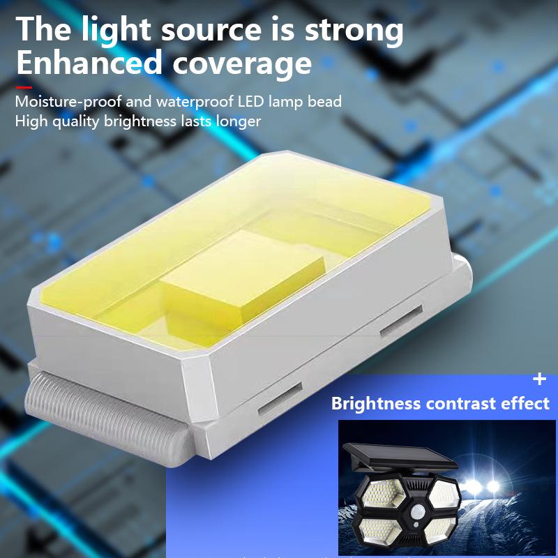 Outdoor Solar Light Split Waterproof Human Body Induction Solar Wall Light Spotlight Safety Light Adjustable Solar Panel for Garden Garage