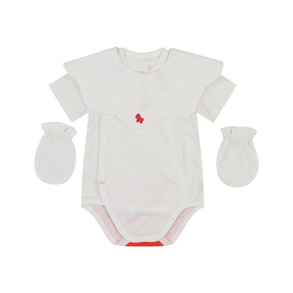 Ettoi Hati Baby Suit 3pcs Set 07t3 17906 O/WHITE/3M