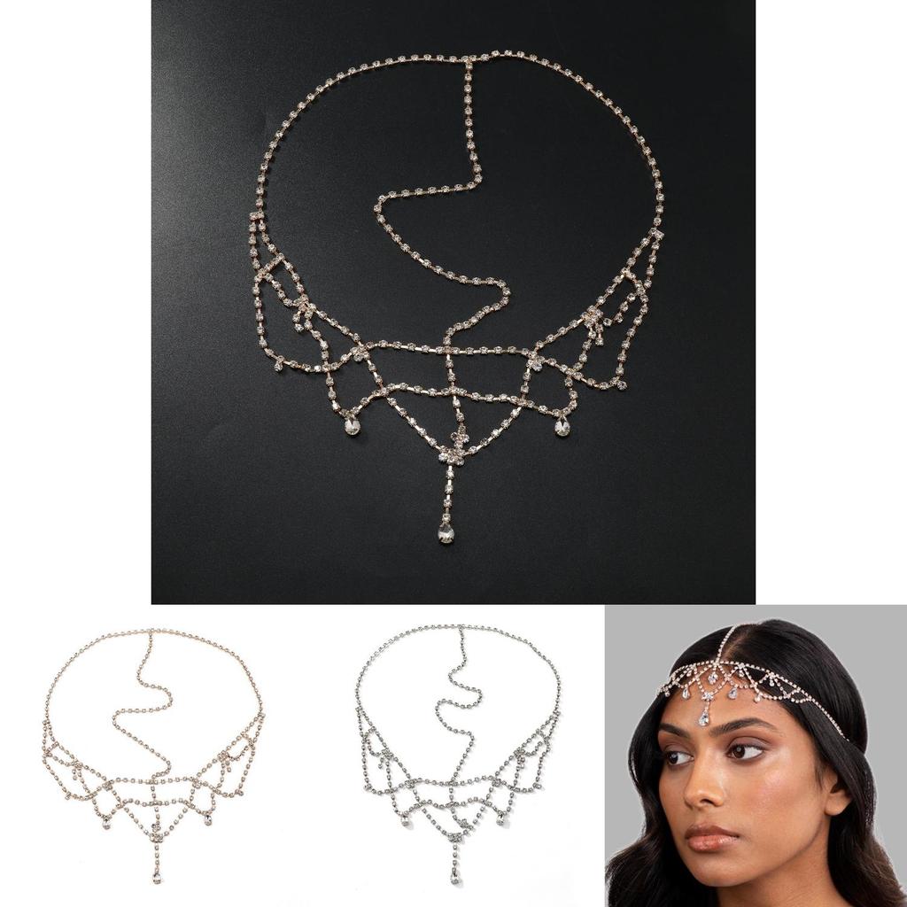 Bridal Headband With Alloy Material And Elegant Waterdrop Flower Style For Brides