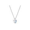Gema EMA Symmetrical Heart Cubic Zirconia Rhodium Plated Necklace Women's Blue 5653008