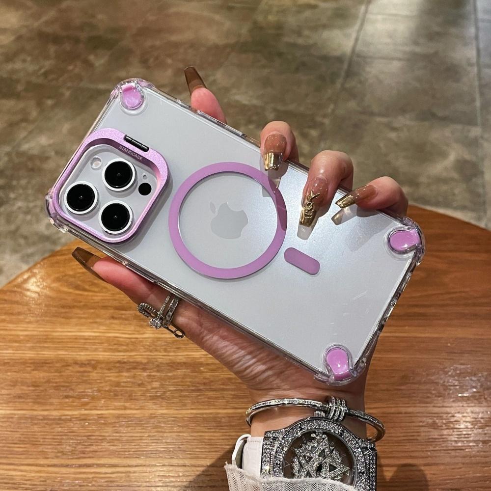 Shockproof Protection Fold Camera Magnetic Case For iPhone 16 15 14 13 12 Pro Max Plus 11 Luxury Lens Glass for Magsafe Cover