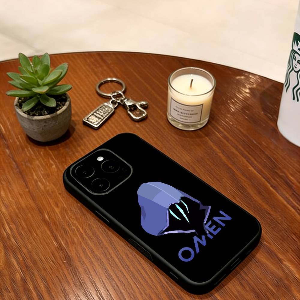 

Omen Valorant Phone Case For iPhone 17,16,15,14,13,12,11 Plus,Pro Max,XS,Soft Silicone Black Cover iPhoneXsMax