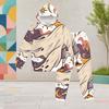 Girls Cute Lamb Printed Hooded Long Sleeve Two Piece Set Kangaroo Pocket Cuffed Pants Outfit