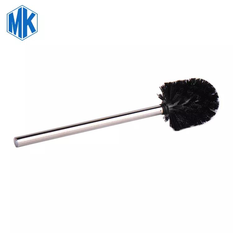 Long Handle Toilet Scrubber Brush Holder Stainless Steel Eco-Friendly Nylon Bristles Black/White Stocked Cleaning Brush Set Hand (Black,S)