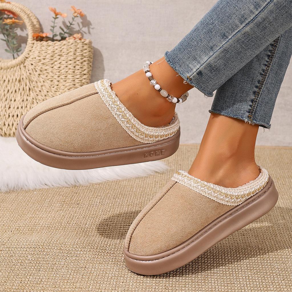 Cotton Slippers Autumn and Winter Home Slippers Outdoor Non-slip Cotton Slippers Warm Plush Indoor Home Thick Bottom