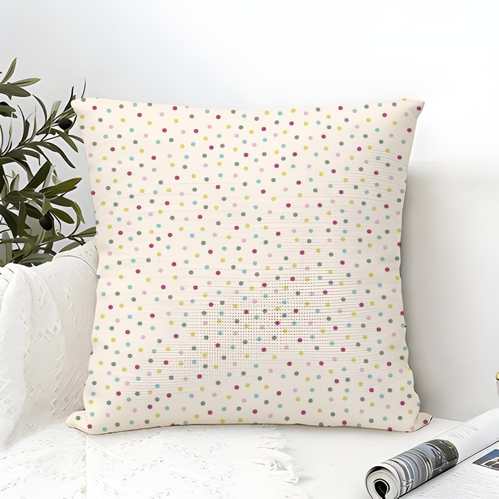 Vintage Classic Polka Dots Pillow Case Linen Pillow Case Sofa Home Decor Cushion Cover Cushion Cove