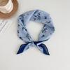 Japanese retro literary and artistic style 18 cotton and linen cashew flower silk scarf thin square scarf high-end fashion versatile accessories scarf