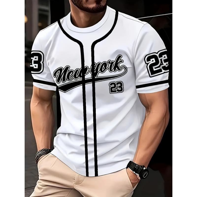 Новая 3D-цифровая 23-цифровая печать, спортивная, повседневная, модная, мягкая, удобная и легкая мужская футболка для лета 2025 S